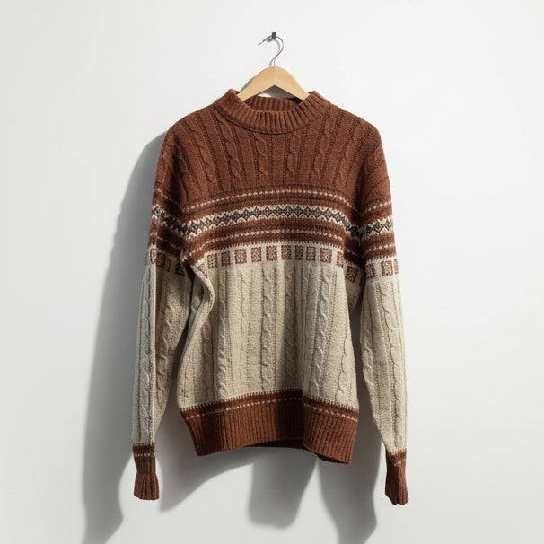 Jantzen Knitted Sweater Orange/Cream Size L