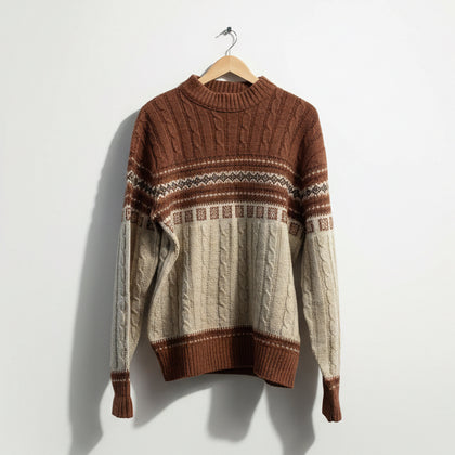 Jantzen Knitted Sweater Orange/Cream Size L