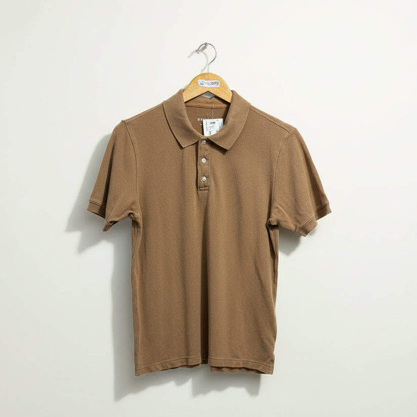 Everlane Brown Solid Polo Shirt Size S