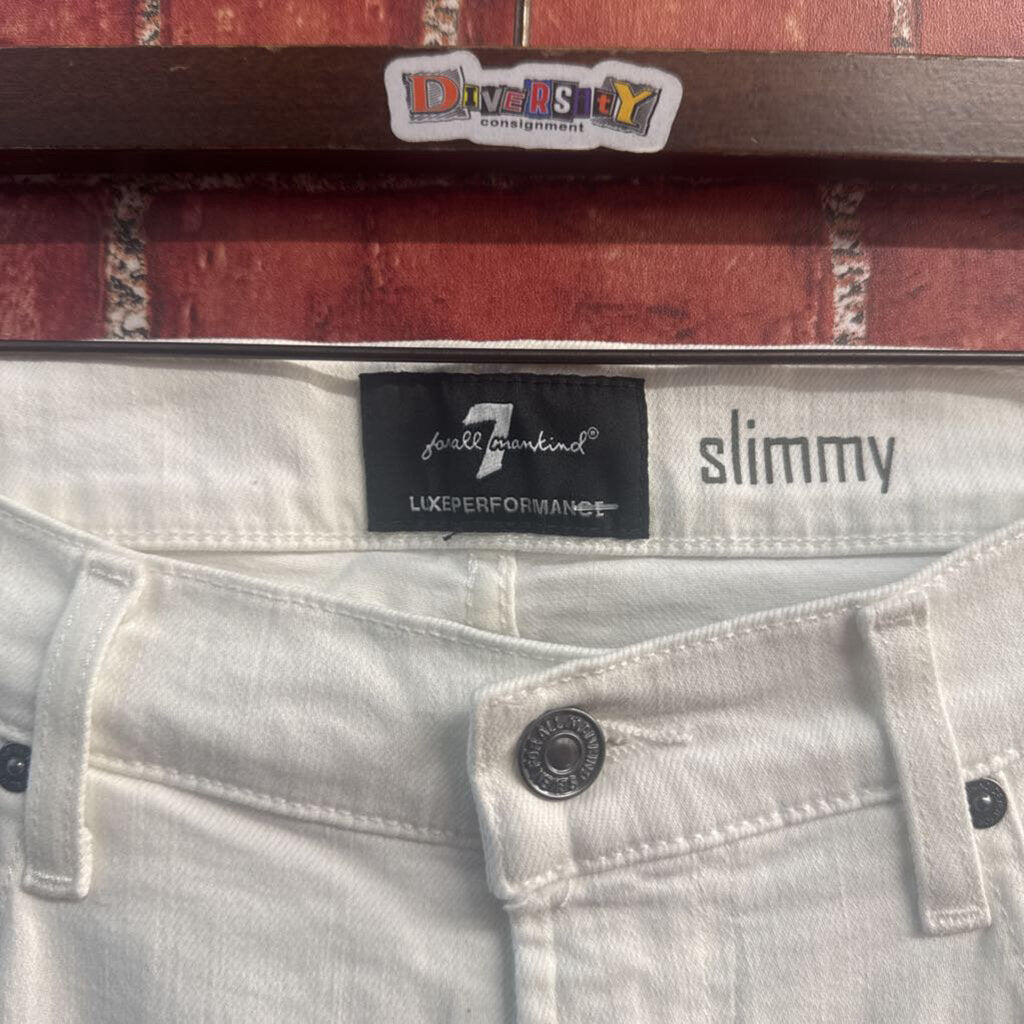 7 For All Mankind White Skinny Jeans Size 31