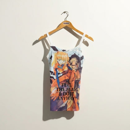 Digital Toni Graphic Tank Top Feel The Fear Size S