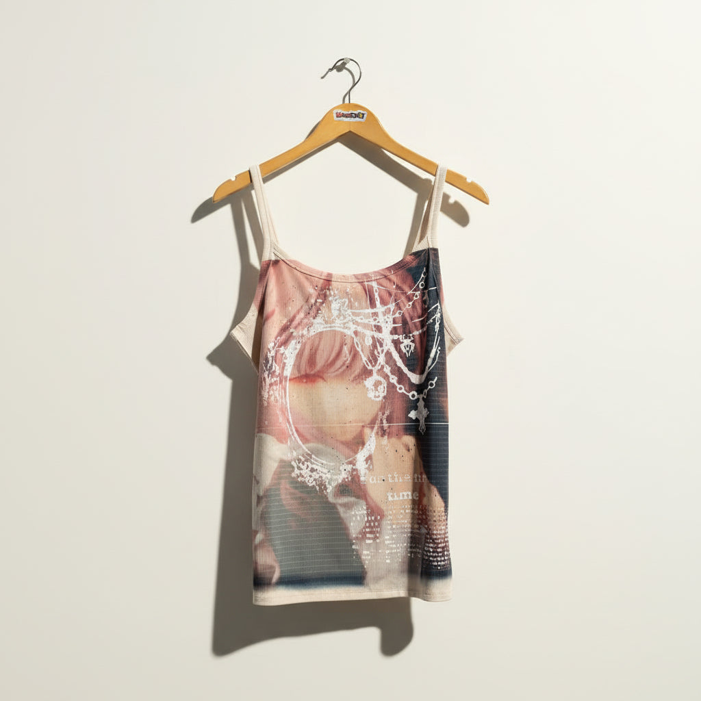 Digital Toni Anime Graphic Beige Tank Size XL