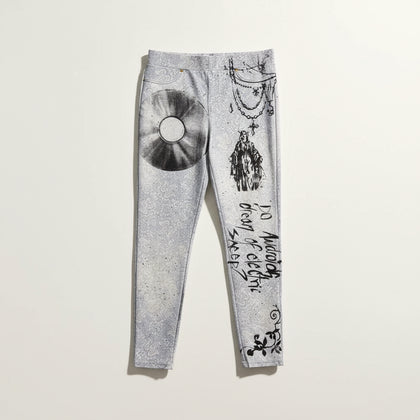 Digital Toni Blue Graphic Screen Printed Pants Size L