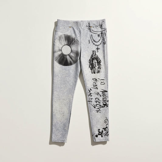 Digital Toni Blue Graphic Screen Printed Pants Size L