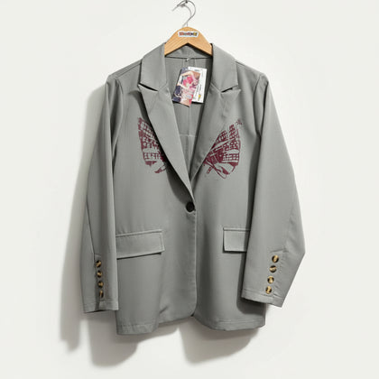 Digital Toni Grey Graphic Blazer Size M