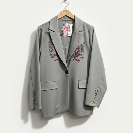 Digital Toni Grey Graphic Blazer Size M