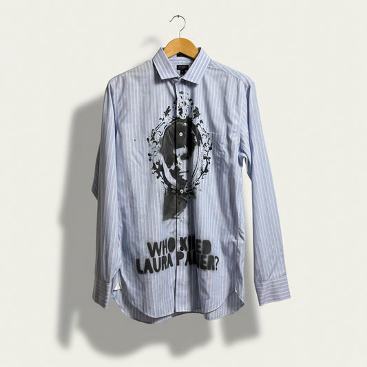 Digital Toni Blue Striped Button Down Size M