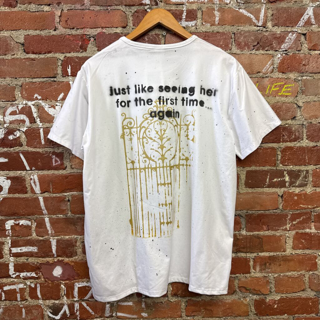 Digital Toni White Stretchy Stained Glass Graphic Tee Top Size 2XL