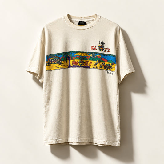 Irie Blue Vintage Tee Single Stitch Barbados Off White/Multi Men’s Size XL