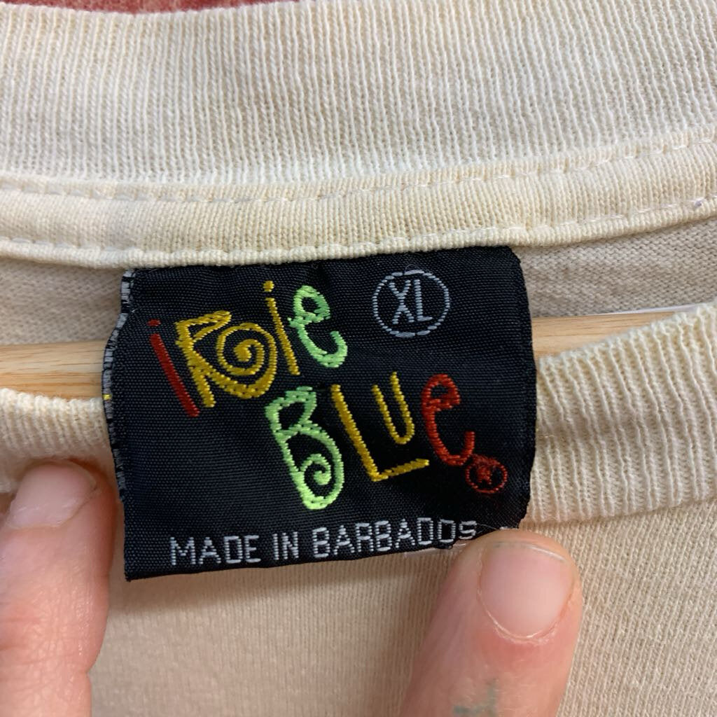 Irie Blue Vintage Tee Single Stitch Barbados Off White/Multi Size XL