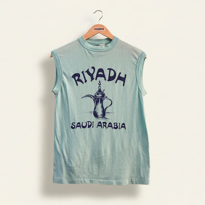 Vintage Tank Tee Riyadh Saudi Arabia Teal/Navy Size L