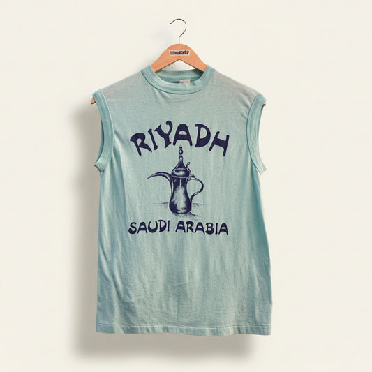 Vintage Tank Tee Riyadh Saudi Arabia Teal/Navy Size L