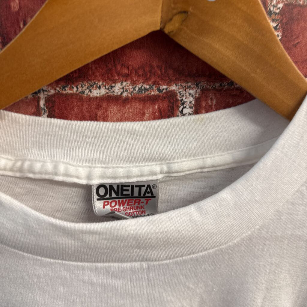 Oneita Vintage Tee Railyard Ale White Size XL