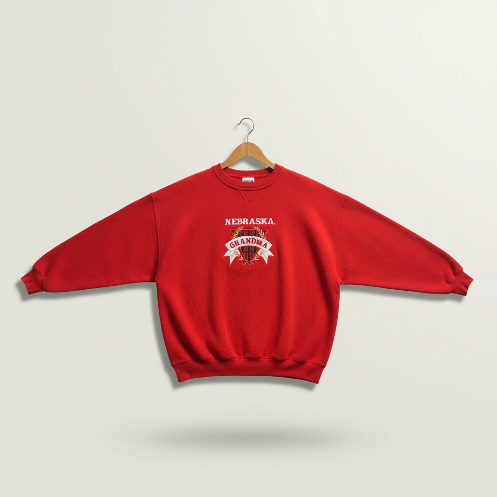 Travaux Vintage Crew Neck Nebraska Grandma AS-IS Red Size XL