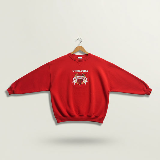 Travaux Vintage Crew Neck Nebraska Grandma AS-IS Red Size XL