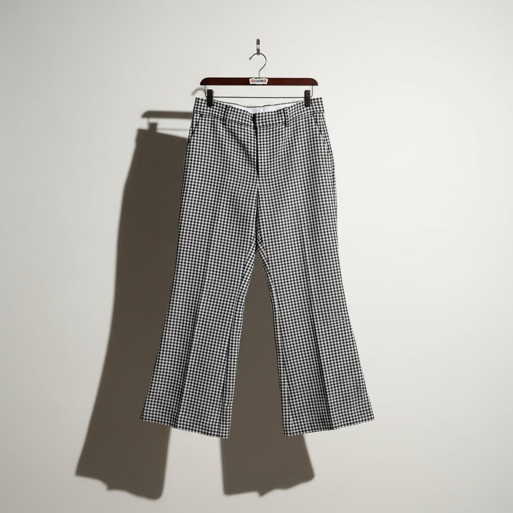 Madewell Trousers Gingham Tapered Navy/Burgundy/Grey Size 6