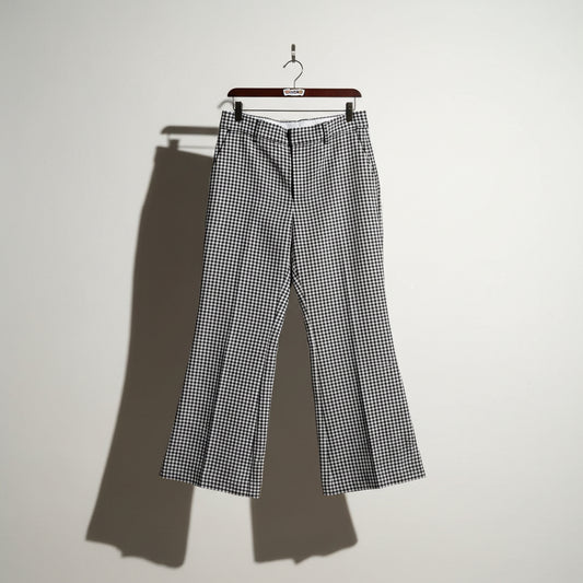 Madewell Trousers Gingham Tapered Navy/Burgundy/Grey Size 6