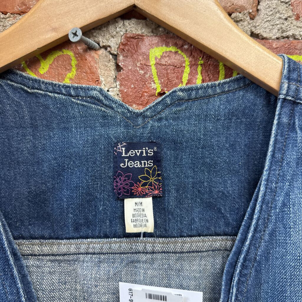 Levis Jeans Vintage Denim Vest Crop Blue Size M