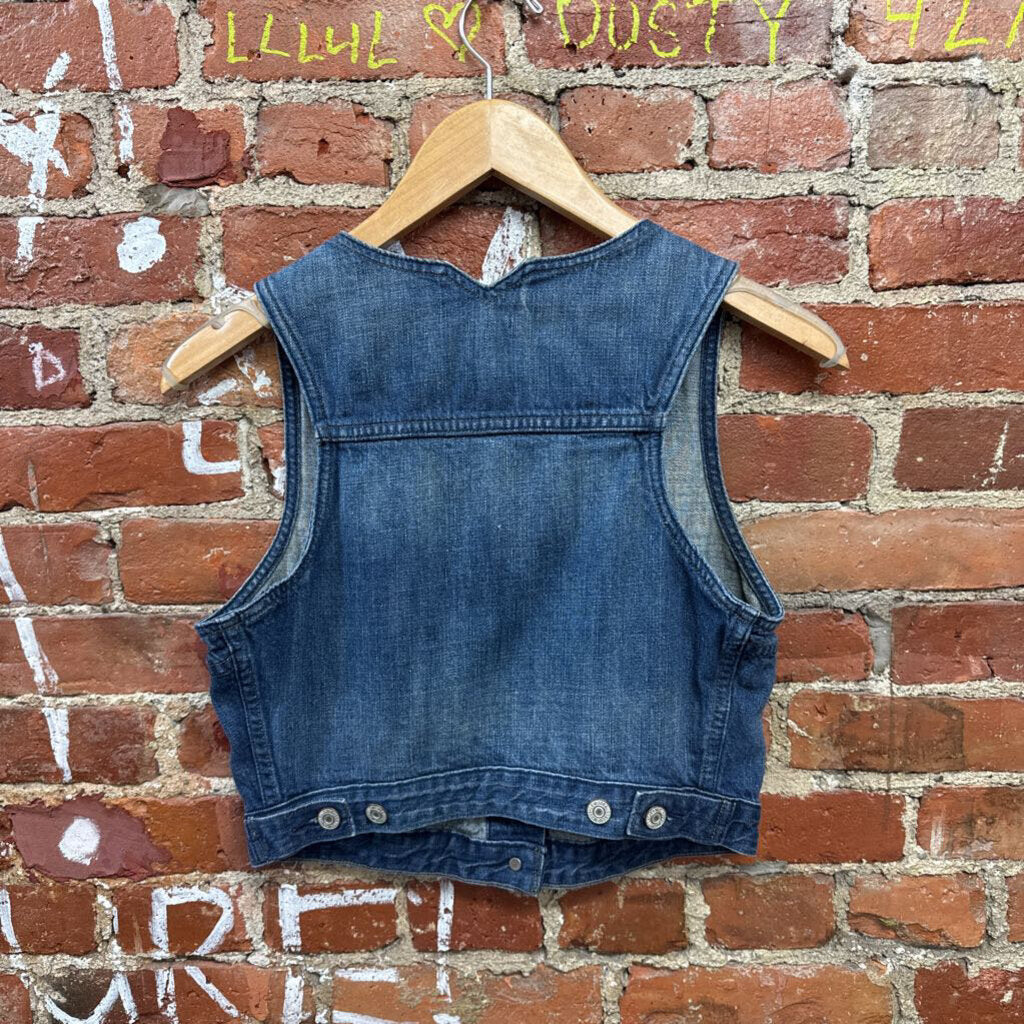 Levis Jeans Vintage Denim Vest Crop Blue Size M