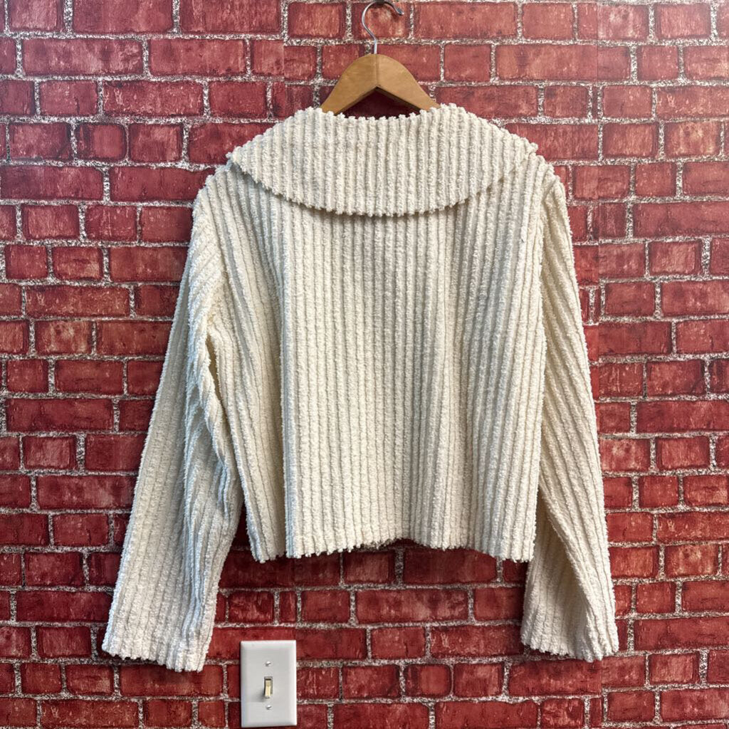 Peaces USA Vintage Cardigan Texture Buttons Cream Size M