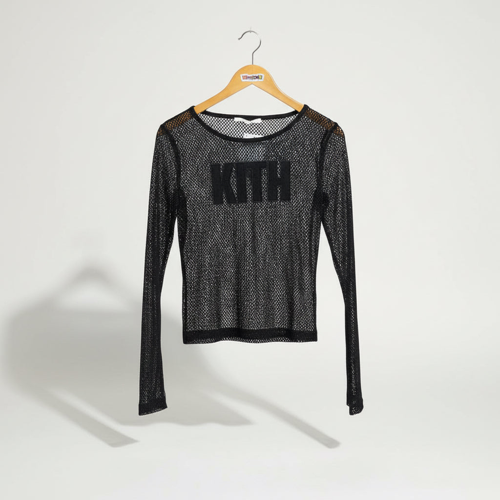 Kith Black Perforated Long Sleeve Knit Size S