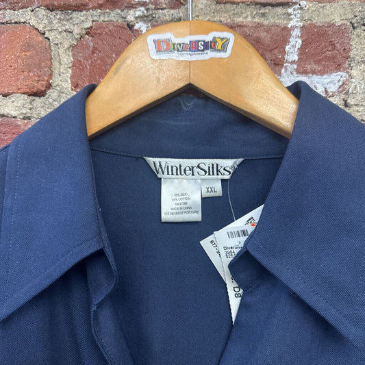 Winter Silks blue button up blouse size 2XL, reverse product view