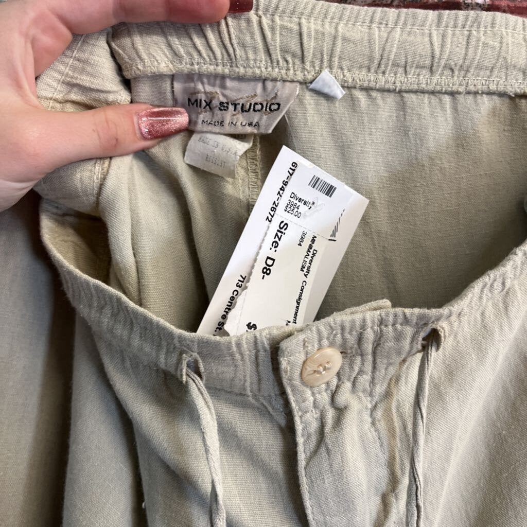Mix Studio Beige Linen Pants Size 2XL