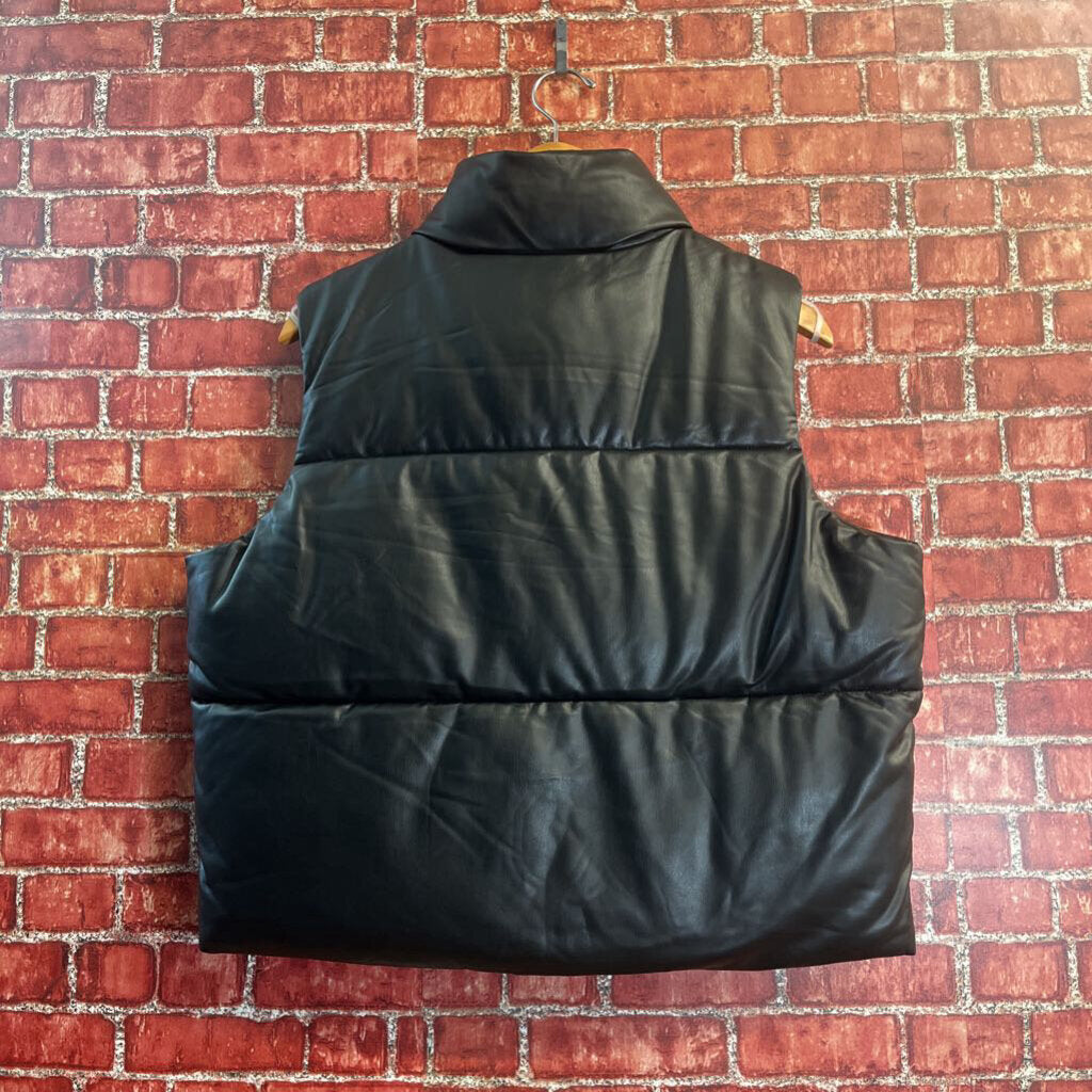 Old Navy Puffer Vest Satin Finish Black Size M