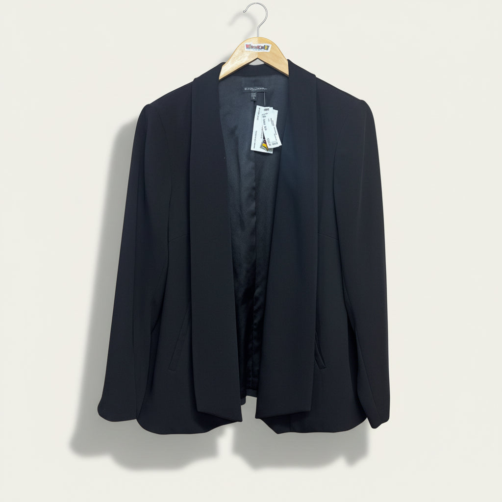 Eileen Fisher black buttonless blazer size 1X, front product view