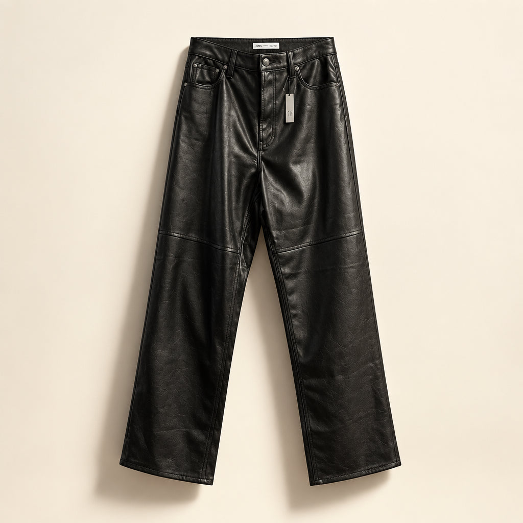 NWT Gap High-Rise Straight Faux Leather Pants Black Men’s Size 33