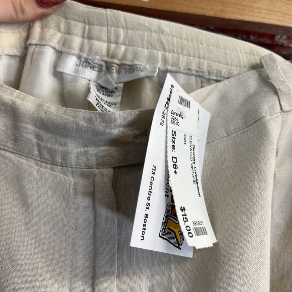 Jones New York Off White Linen Pants Size 22W