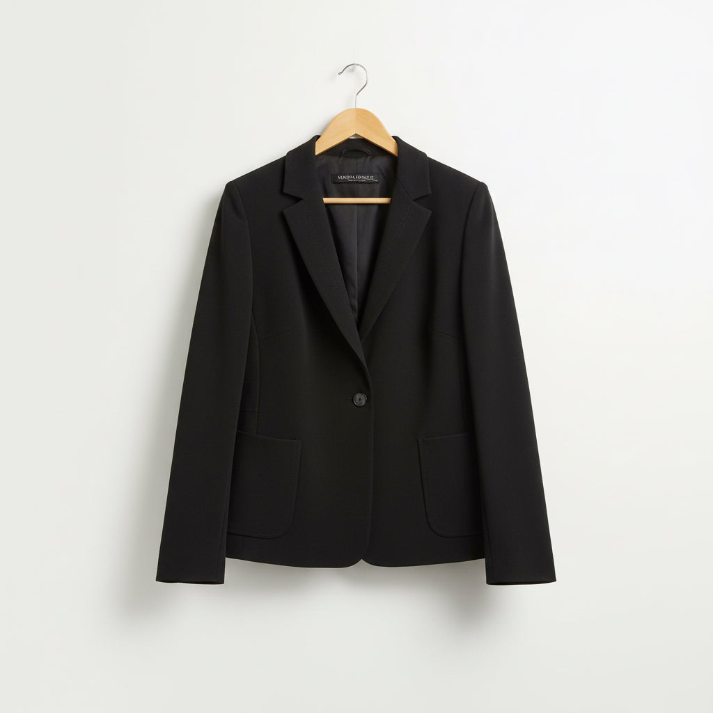 Marina Rinaldi black one-button blazer size XL front view