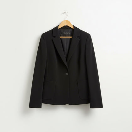 Marina Rinaldi black one-button blazer size XL front view