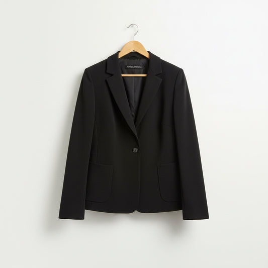 Marina Rinaldi black one-button blazer size XL front view