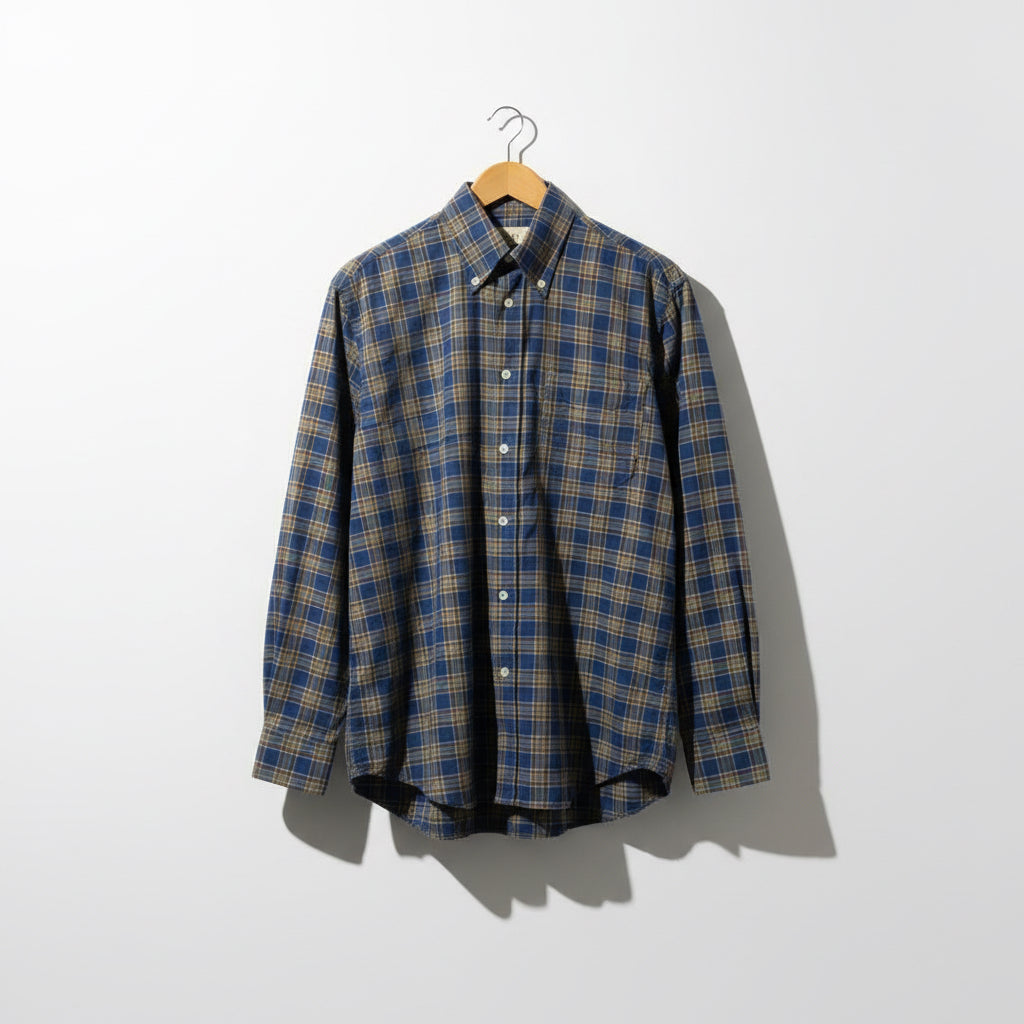 Les Copains Jeans Button Down Long Sleeve Plaid Blue/Red/Yellow Size 39