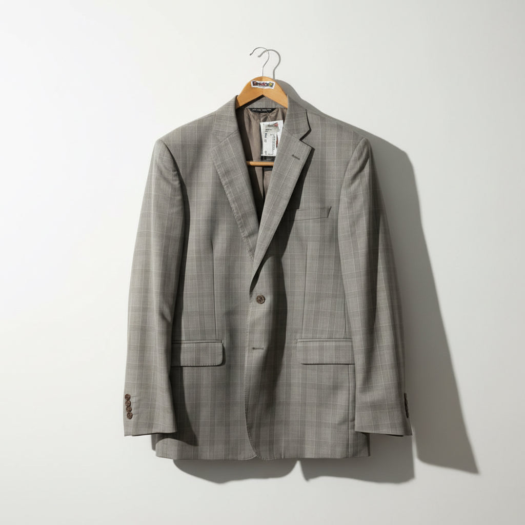 Ermenegildo Zegna grey plaid sport coat Diversity Size D7, front product view