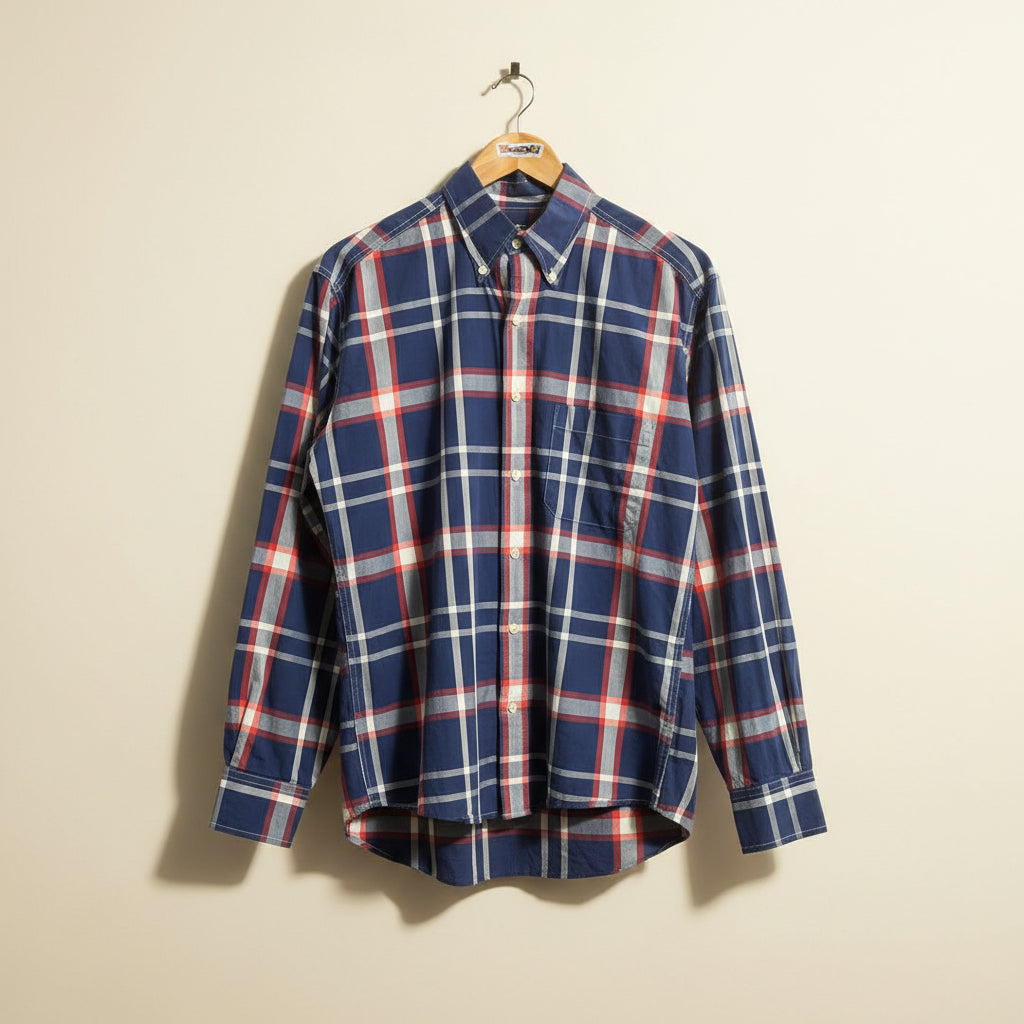 Bills Khakis Button Down Long Sleeve Plaid Blue/Red/White Size M