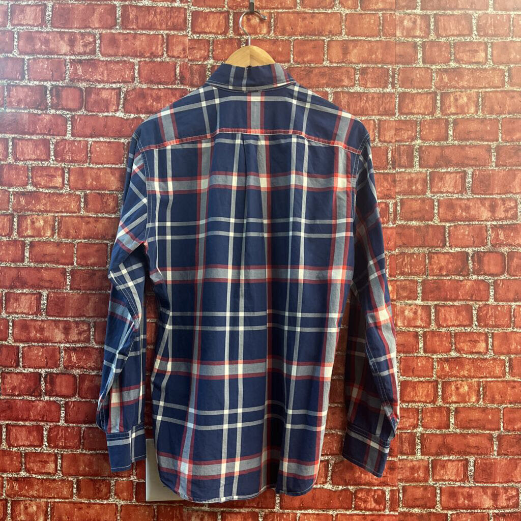 Bills Khakis Button Down Long Sleeve Plaid Blue/Red/White Size M