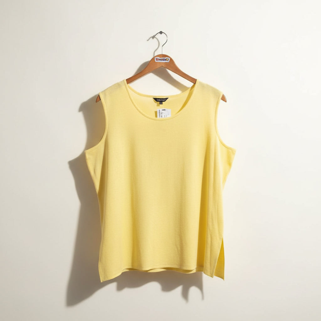 Misook Yellow Vest Top Size 1X