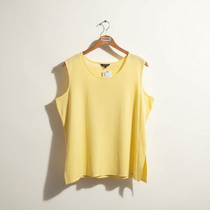 Misook Yellow Vest Top Size 1X