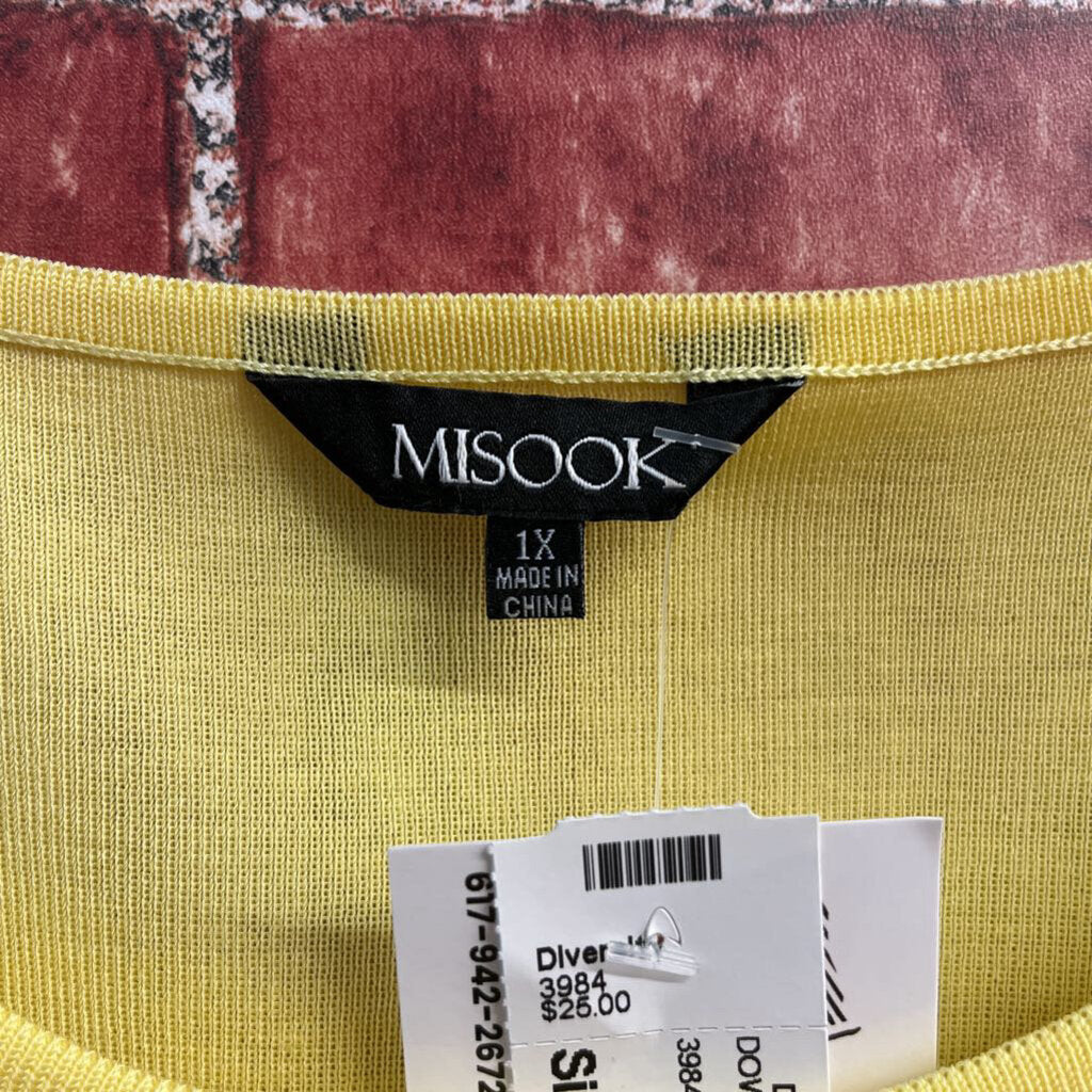 Misook Yellow Vest Top Size 1X