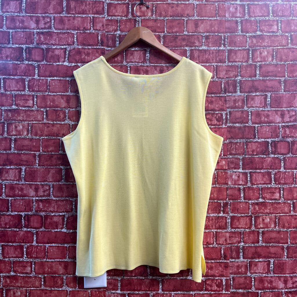 Misook Yellow Vest Top Size 1X