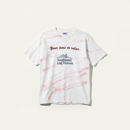 Allsport Southland Log Homes red and white tie dye tee size L