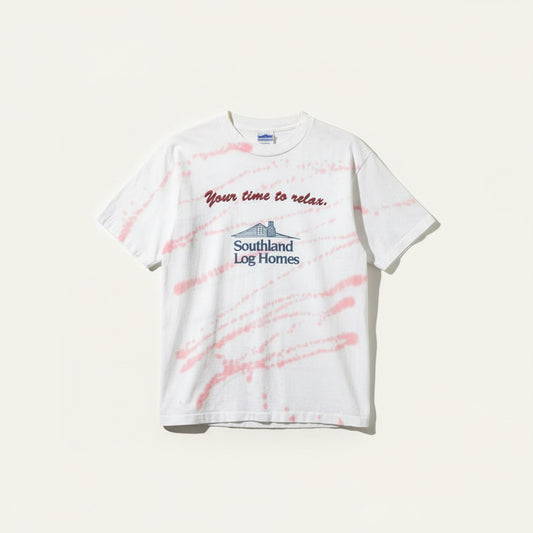 Allsport Southland Log Homes red and white tie dye tee size L