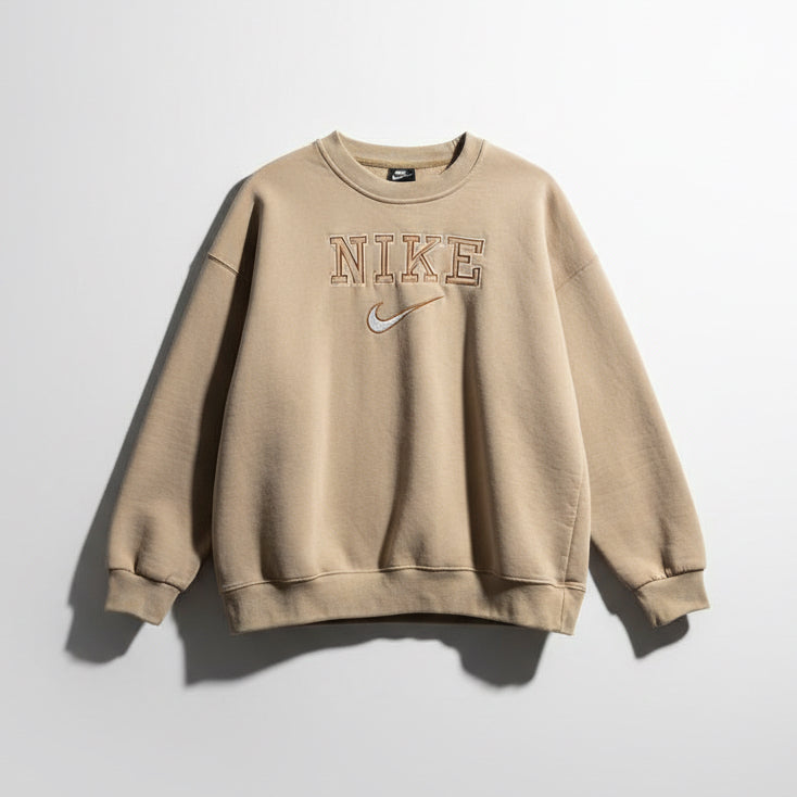 Nike Crewneck Embroidered Nike Beige/Orange/White Size L