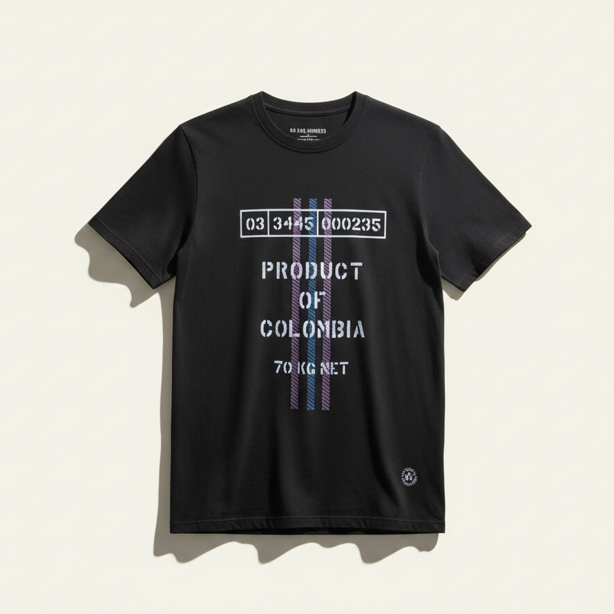 Cafe Roastery T-Shirt "Product of Colombia" Black/Purple