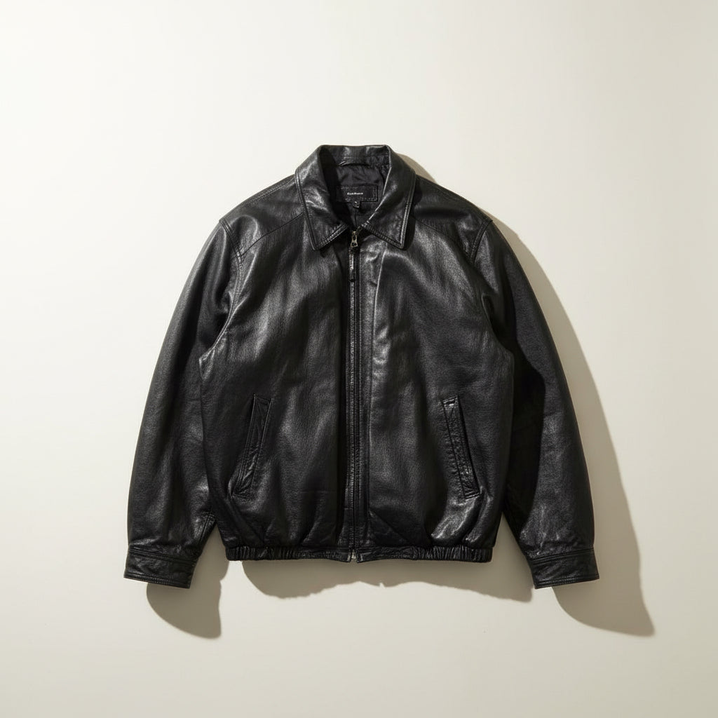 Colebrook Lether Bomber Jacket Black Size XL