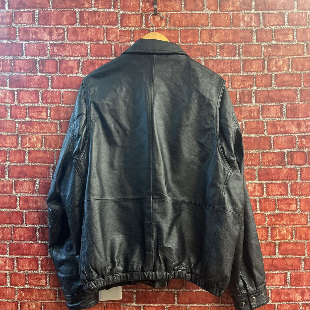 Colebrook Lether Bomber Jacket Black Size XL
