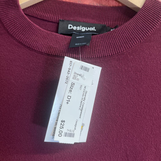 Desigual red and purple long sleeve top size XS, reverse product view