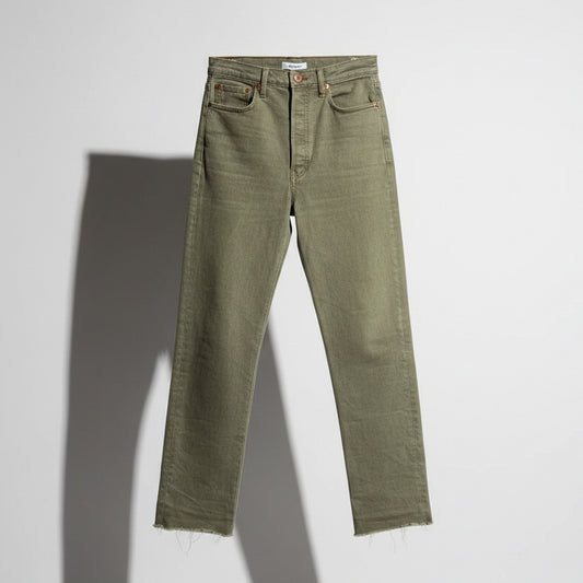 Re/Done Wide Cut Mid Length Lime Green Size 28